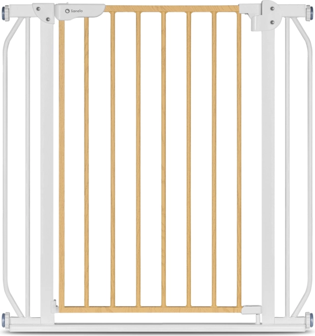Sikkerhedsgitter Lionelo Truus Slim – hvid og naturligt træ
