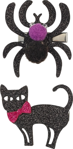 Souza! hårspænder Sybil – halloweenkat og edderkop (2 stk.)