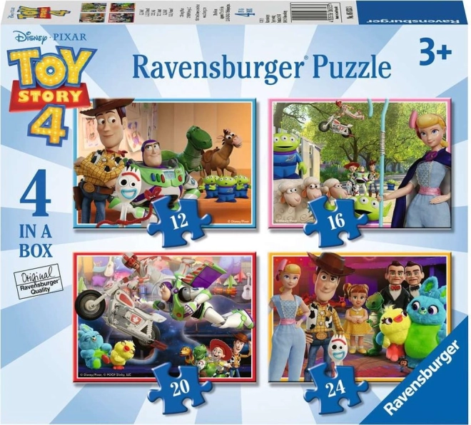 Puslespil RAVENSBURGER Toy Story 4 – sæt 4 i 1 (12, 16, 20, 24 brikker)