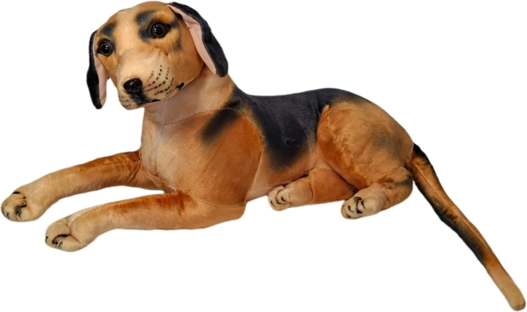 Plys hund i brun-sort farve - 1 stk.