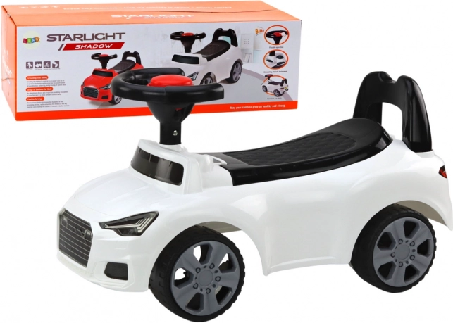 Gåbil med ryglæn og horn – hvid