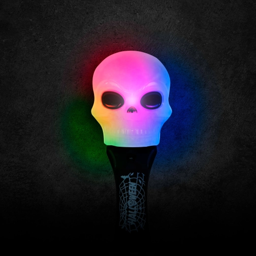 Halloween-LED-lampe i kranieform med batterier