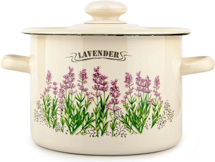 Emaljeret gryde med låg Lavendel 4,5 l