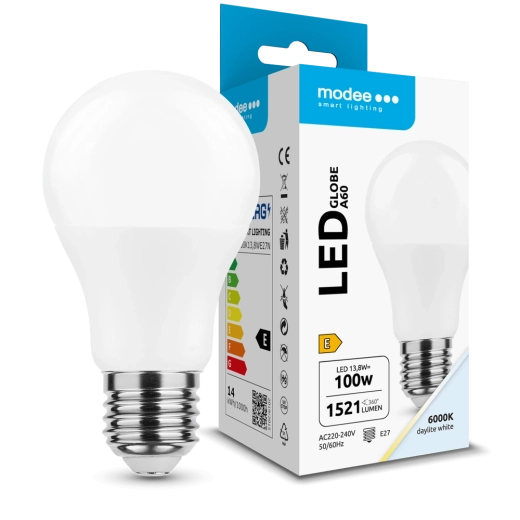 LED-pære Globe A60 13,8 W E27 360° 6000 K 1521 lm