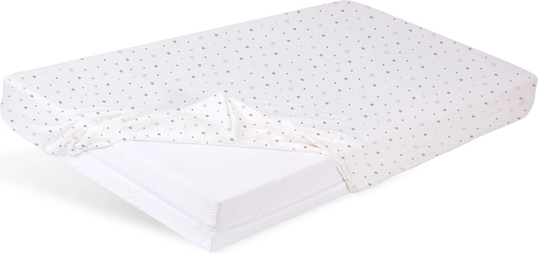 Babymatex faconsyet jersey-lagen til tremmeseng 60 × 120 cm – stjerner