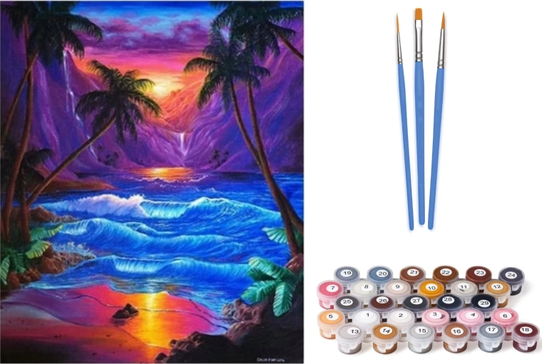 Norimpex Mal efter tal Eksotisk solnedgang 40 × 50 cm