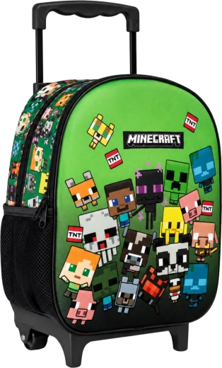 Børne-rygsæk på hjul Minecraft 32 cm grøn - 1 stk.