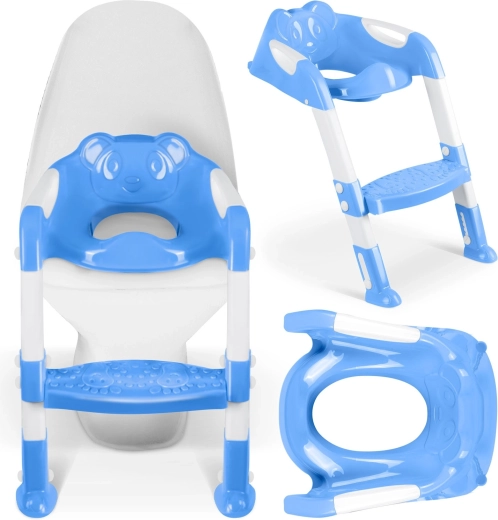 Børneforhøjer til toilet med platform og håndtag RICOKIDS koala – blå