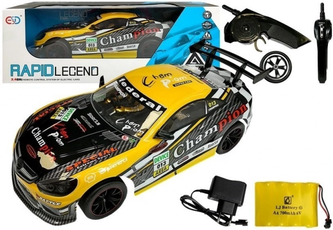 Fjernstyret sportsvogn 2,4 GHz – gul