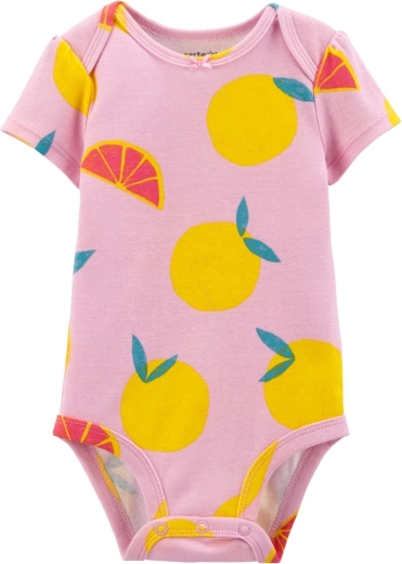 Carter's babybody med kort ærme Purple Lemon til piger, størrelse 56
