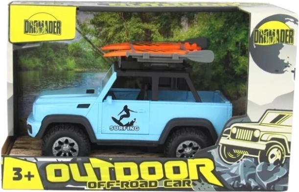 Dromader Jeep med surfbræt på batteri