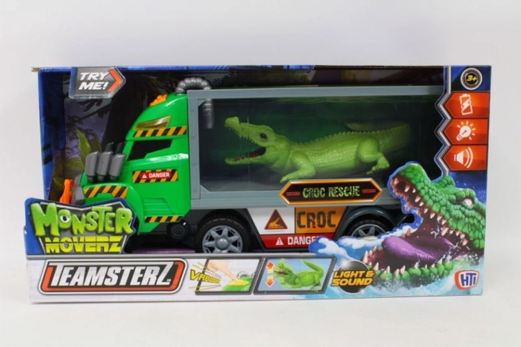Teamsterz Monster Moverz lastbil med krokodille – lys og lyd