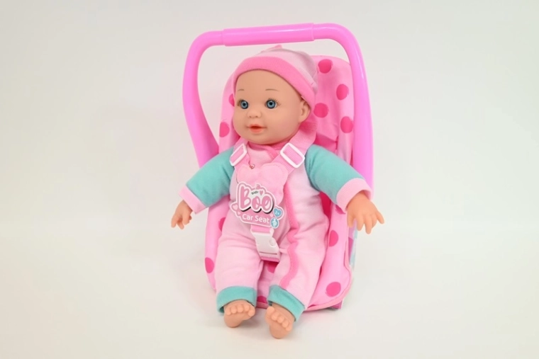 Babyboo-dukke med lyde 28 cm med bæresele