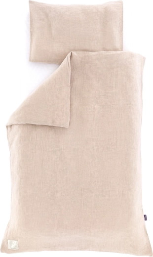 Träumeland musselin-sengetøj beige 100 × 135 cm + 40 × 60 cm