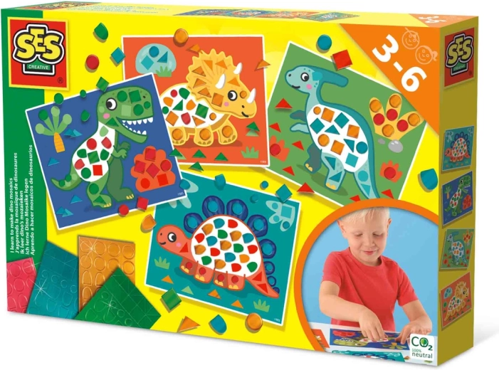 SES Creative mosaikker med dinosaurer til de mindste