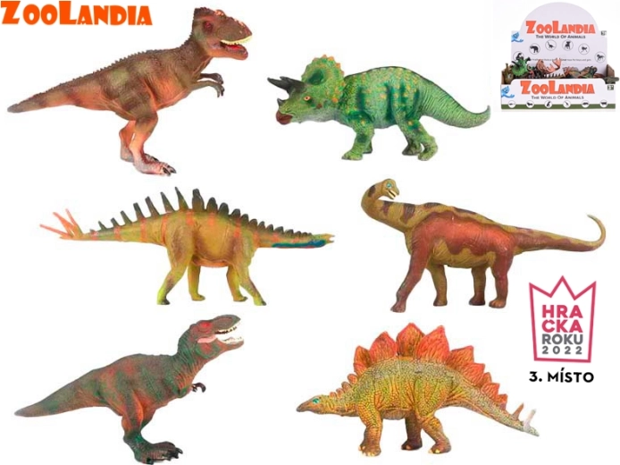Zoolandia dinosaur-figurer 15–18 cm, sæt med 6 arter