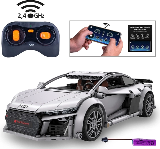 CaDA Audi R8 Coupé 1:14 med fjernbetjening, grå