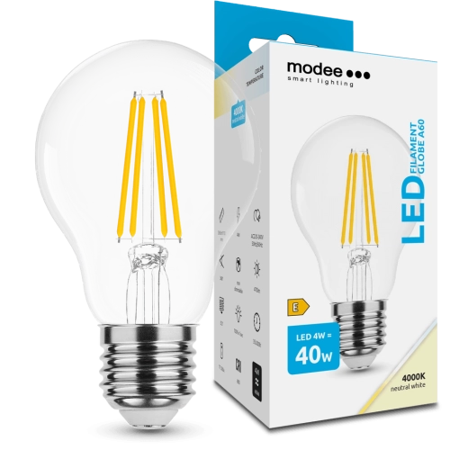 Modee Smart Lighting LED filamentpære Globe E27 4 W neutral hvid