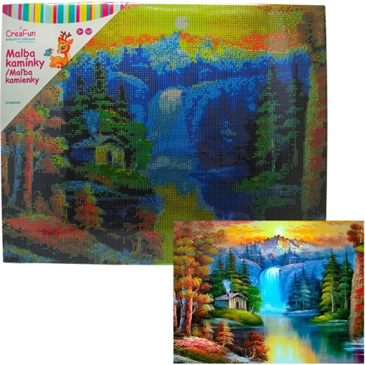 Diamantmaling Vandfald 40 × 50 cm