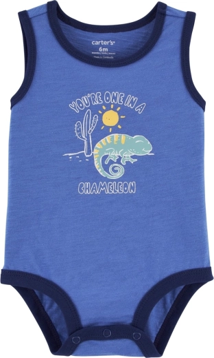 Carter's ærmeløse babybody Blue Chameleon, størrelse 3 m