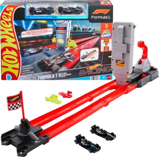 Hot Wheels Formel 1 racerbane med dobbelt spor og 2 biler