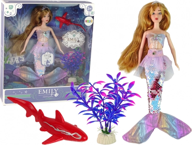 Dukke Emily havfrue med tilbehør pink