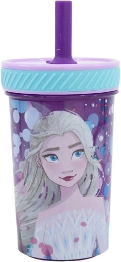 Stor sikker børnekop med sugerør Disney Frozen 370 ml