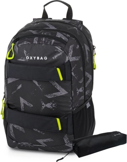 Studierygsæk med penalhus OXYBAG Oxy Sport Abstract, 24 l
