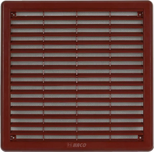Ventilationsrist med net 250 × 250 mm brun