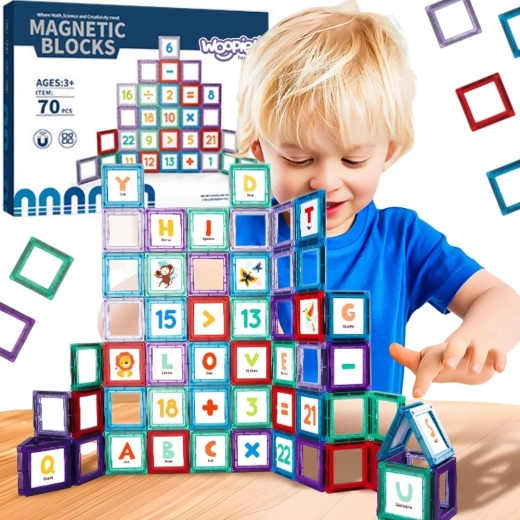 Woopie magnetiske byggeklodser 3D med tal - 70 dele