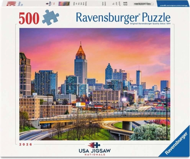 Ravensburger puslespil USA Jigsaw Nationals: panorama Atlanta i skumringen 500 brikker