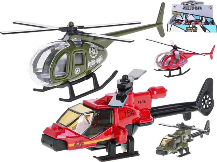 Metalhelikopter 9 cm – holdbart legetøj til børn