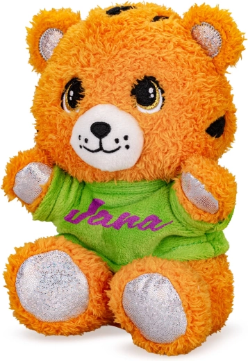 Plys tiger 17 cm i T-shirt med tryk