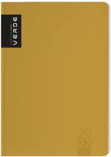 Verde A5 ugekalender 2027 i sennepsgul