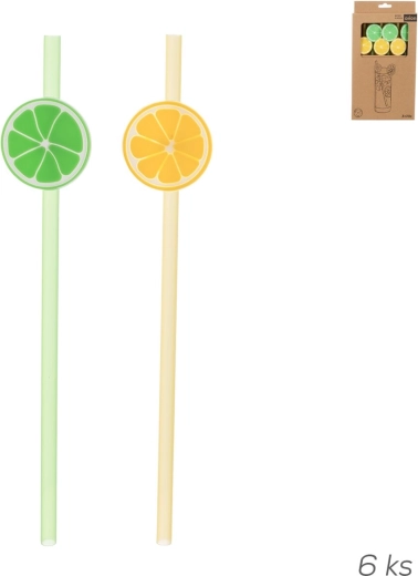Genanvendeligt sugerør LIMEPOP, sæt med 6 stk. mix
