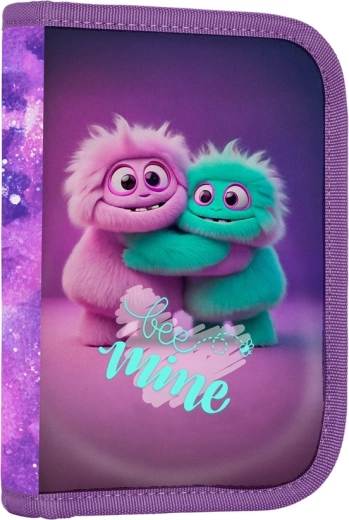 Skolepenal med 1 lag og 2 klapper MONSTER, tom