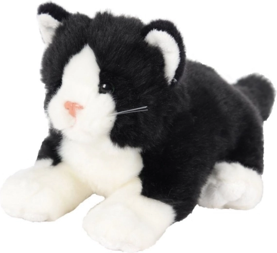 Maskot kat liggende sort 30 cm