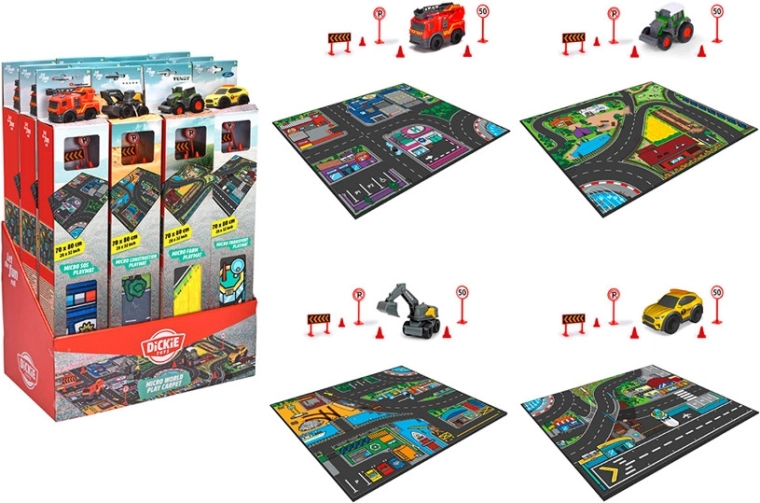 Legeområde – tæppe med lille bil DICKIE TOYS 70 × 80 cm