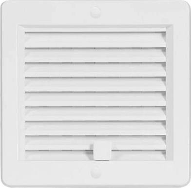 Ventilationsrist med jalousi 150 × 150 mm hvid
