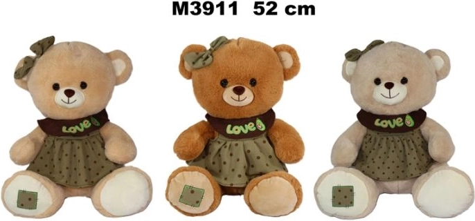 Plysbamse i kjole 52 cm - 1 stk.