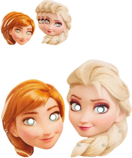 Karnevalspapirmaske Frozen – sæt med 6 stk.
