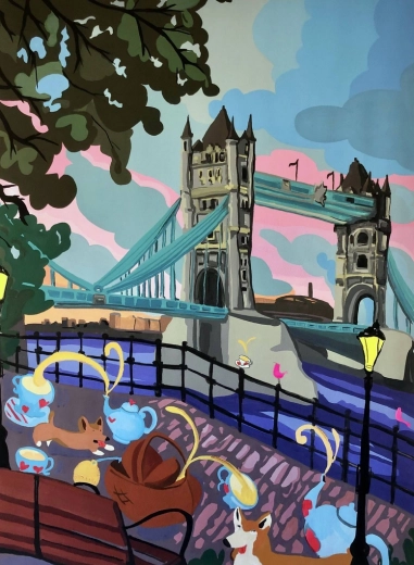 Diamantmaleri Tower Bridge 30 × 40 cm
