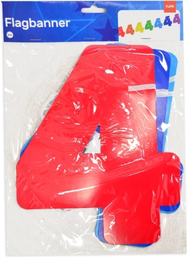 Papirguirlande med tallet 4 (6 m)