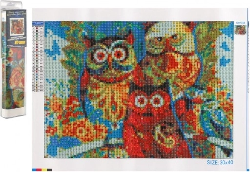 Diamantmaling Ugler 30x40 cm