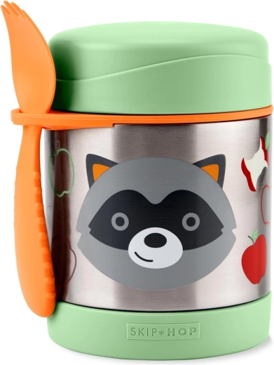 Skip Hop Zoo madtermos med ske-gaffel – vaskebjørn 325 ml
