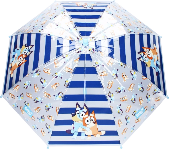 Gennemsigtig børneparaply Bluey Rainy Days lyseblå