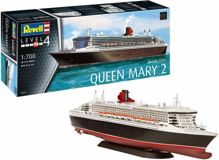 Plastikmodel af skibet Queen Mary 2 1:700