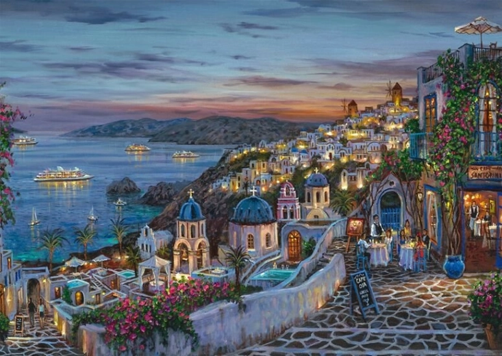 Puslespil solnedgang over Santorini 1000 brikker SCHMIDT