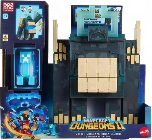 Interaktiv Minecraft Dungeons-figur med angribende Warden og Creeper