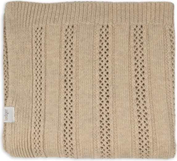 Lodger tæppe til nyfødte merino tan beige